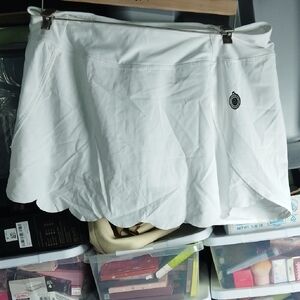 MPG Ivory Scalloped Mini Skirt